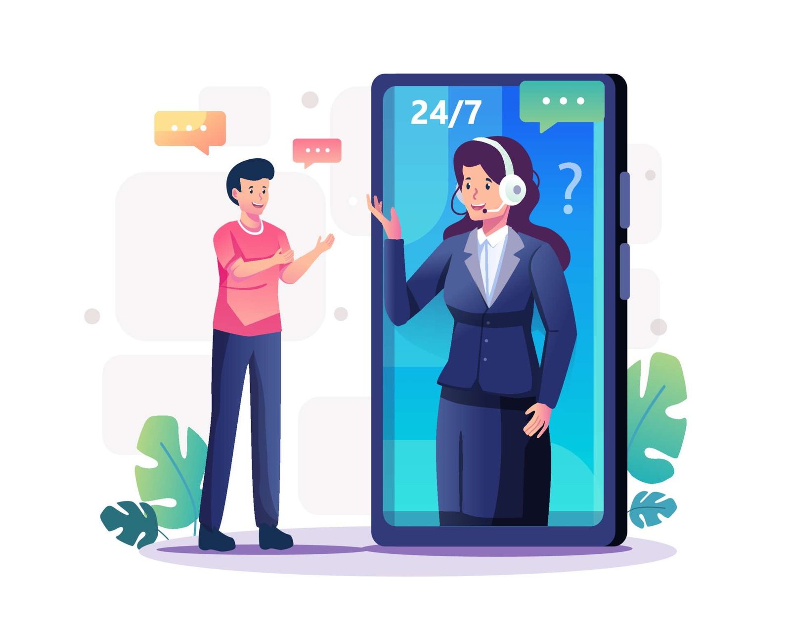 vecteezy customer service concept online helpline hotline operator 12241519